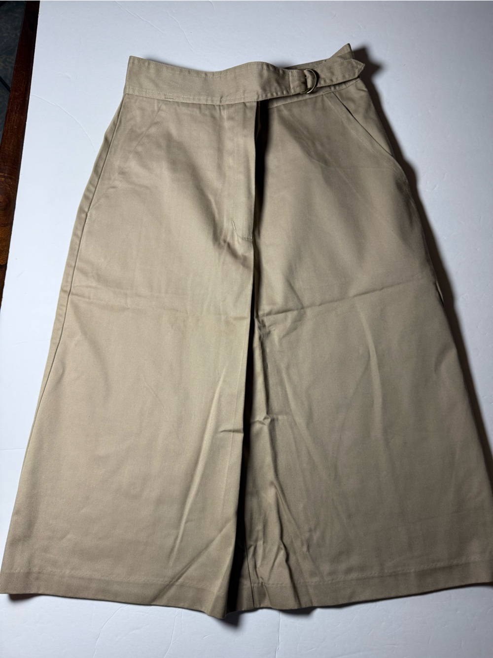 Vintage Patagonia Dualspun Khaki Midi Skirt Size 10 D-Ring Made Hong Kong